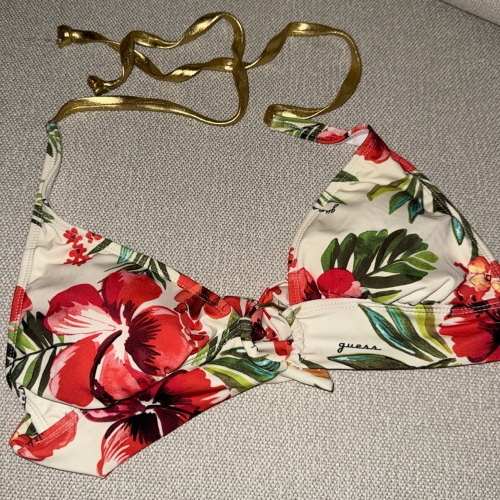 Guess Swim Floral Print Top and Jean Bottom